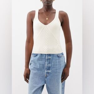 NWT La Ligne Marlow Organic-cotton Cable-knitted Tank Top‎